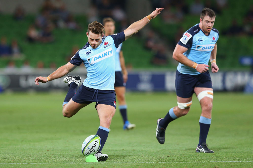 Bernard Foley of the Waratahs kicked five penalties during the round five Super Rugby match....