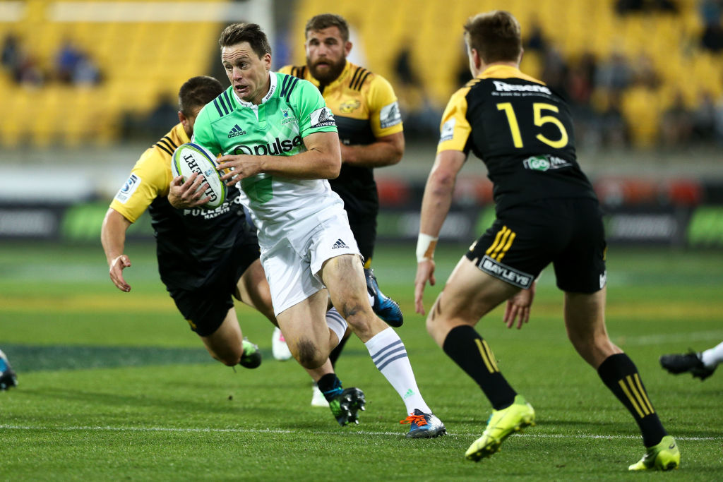 Ben Smith in action for Highlanders against the Hurricanes during their round four match in...