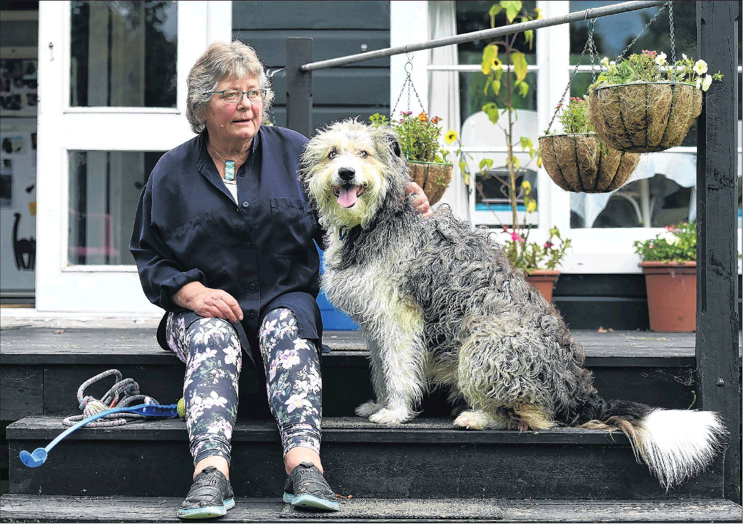 Cate Morrison with her dog Golly in Waitati yesterday. PHOTO: GREGOR RICHARDSON
