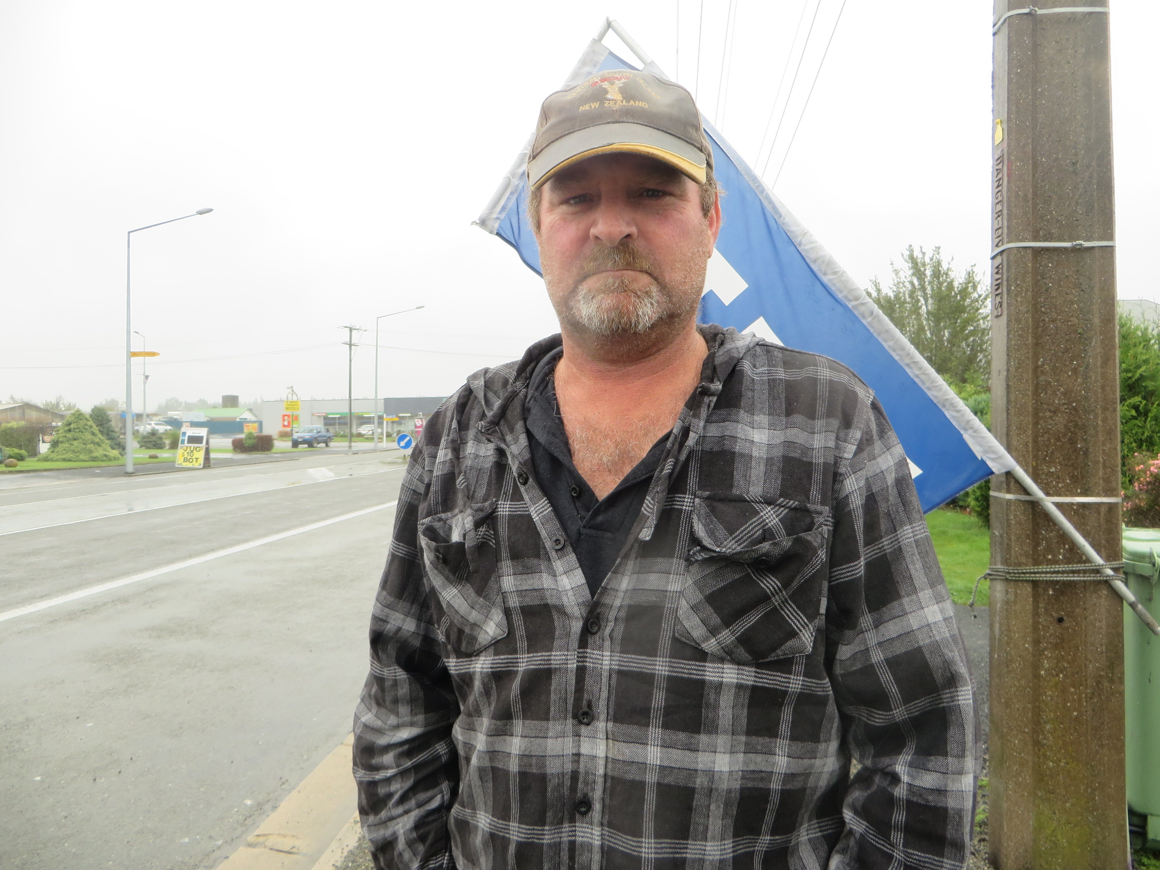 Hampden man Tim Lockerbie in the main street of the town. Photo: Shannon Gillies.