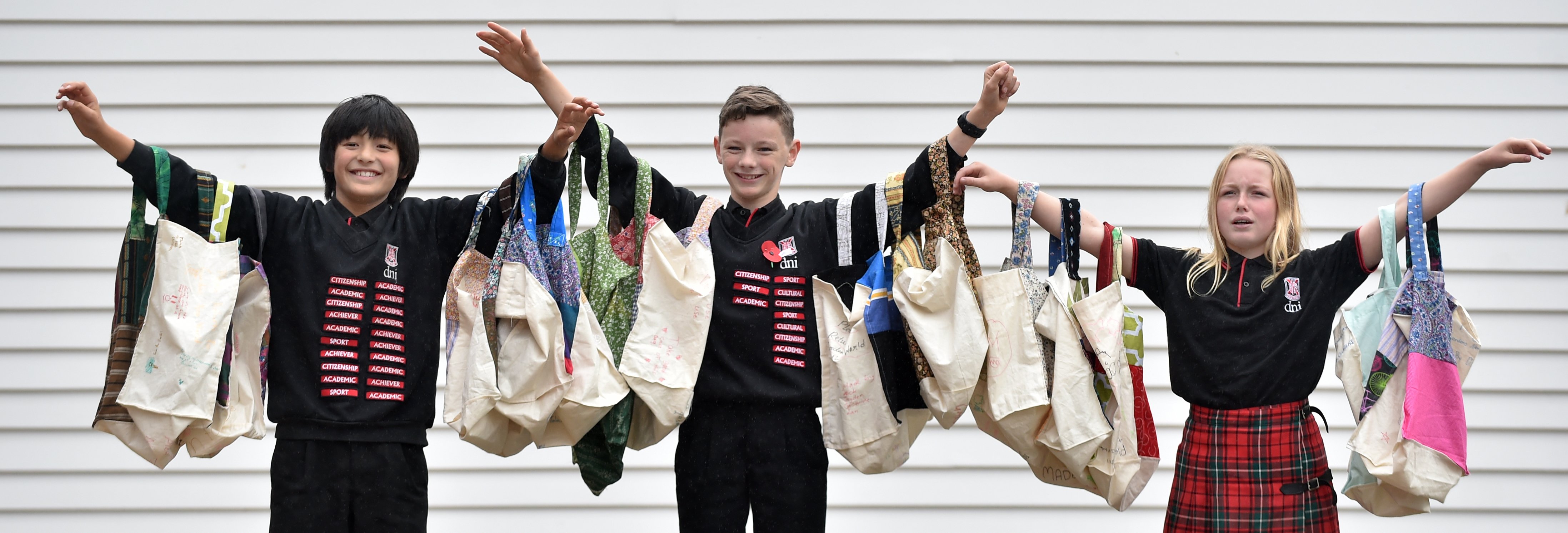 Dunedin North Intermediate pupils (from left) Max Cunninghame, Dan Hayman and Jasmine Fagg (all...