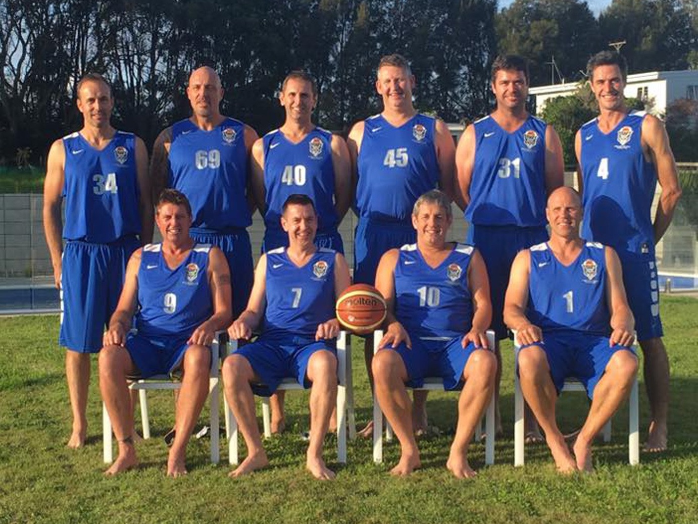 The Silver Foxes team competing in the over-40 grade at the World Masters Games in Auckland. Back...