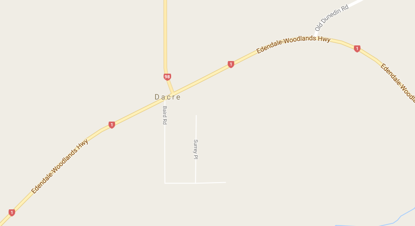 State Highway 1 near Dacre. Image: Google Maps