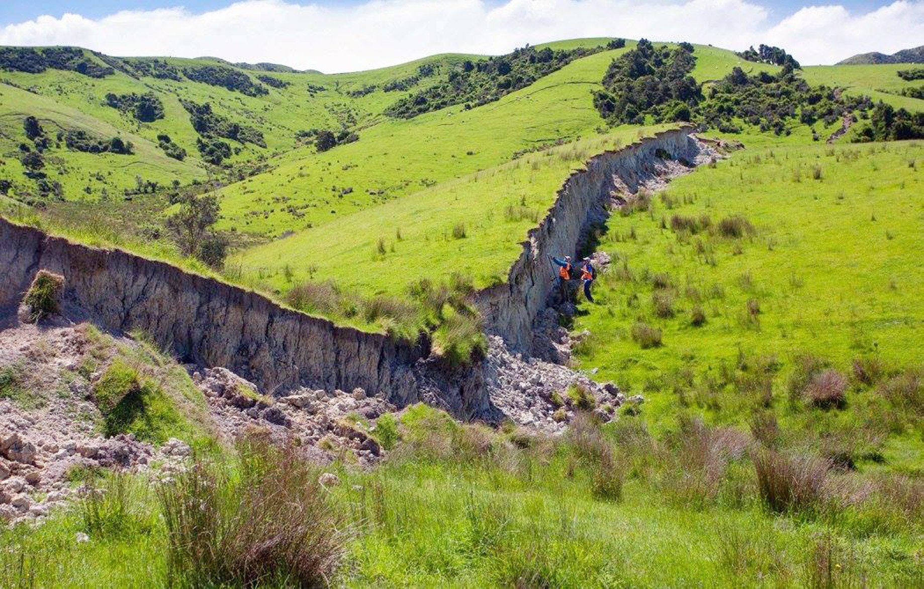 Faultline damage could be traced out of Kaikoura. Photo: Dr Kate Pedley (University of Canterbury).