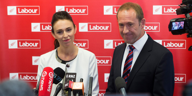 Newly elected Labour Party deputy leader Jacinda Ardern and Labour Party leader Andrew Little...