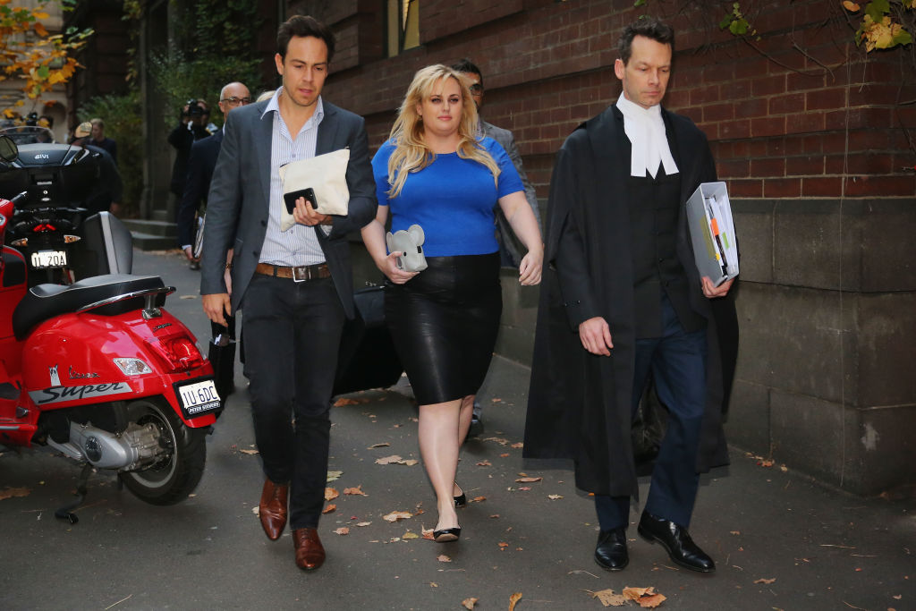 Actor Rebel Wilson leaves the Melbourne Supreme Court. Photo: Getty