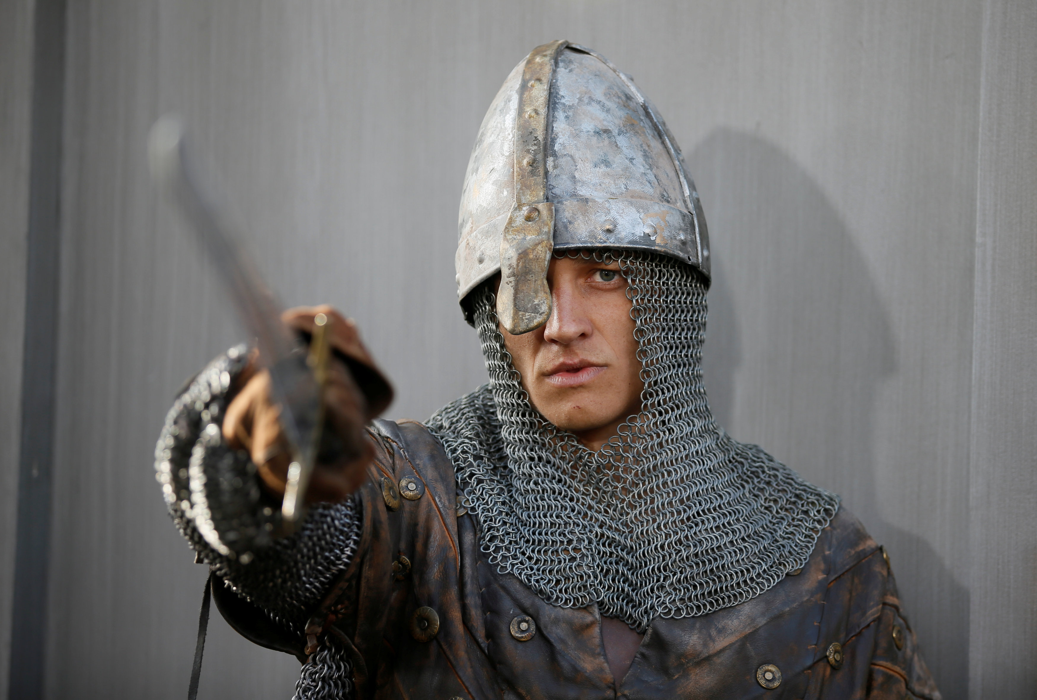 A soldier acts as part of the decor at the US premier. Photo: Reuters