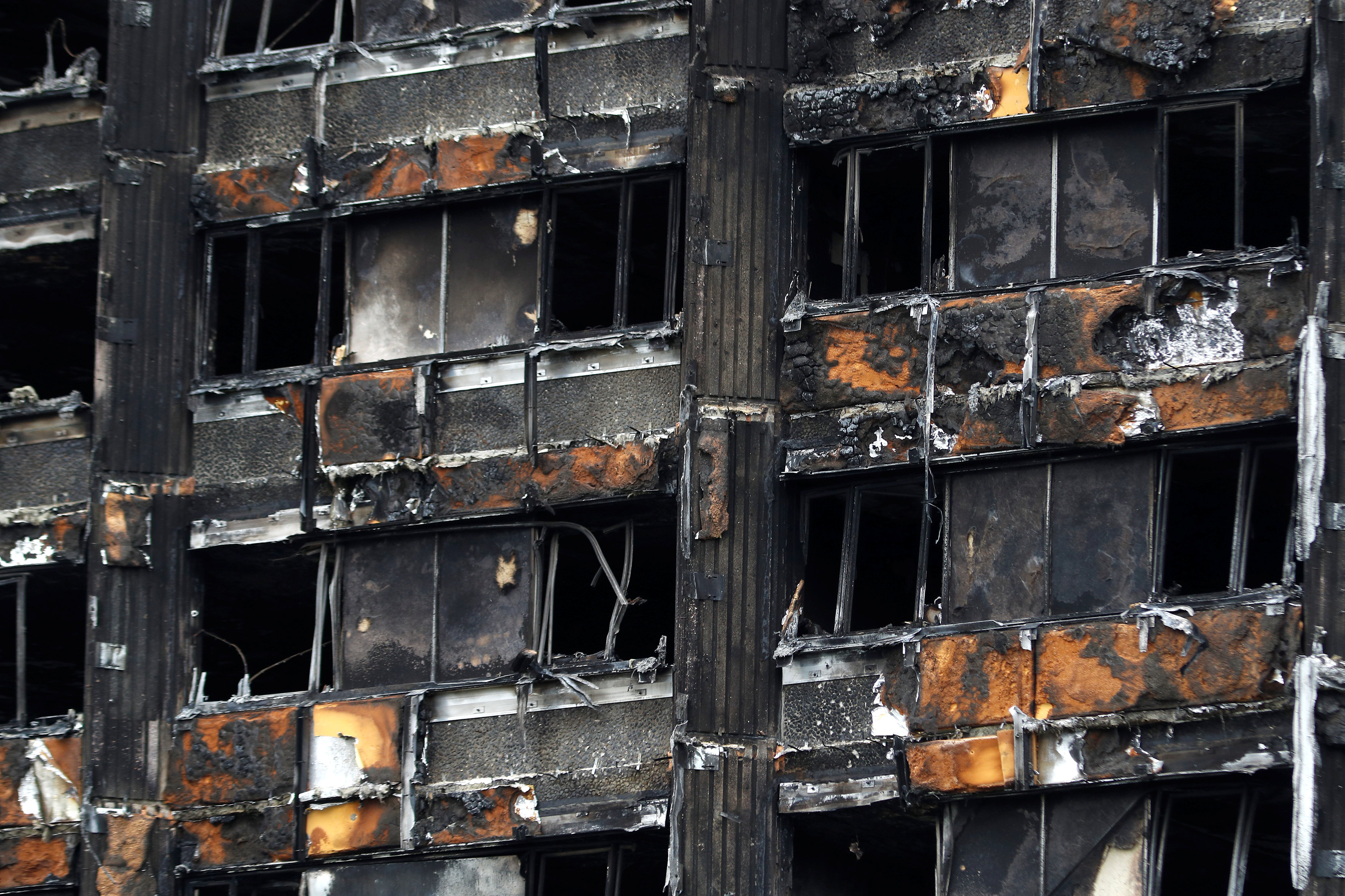 Damage to Grenfell Tower following the catastrophic fire.  REUTERS/Peter Nicholls