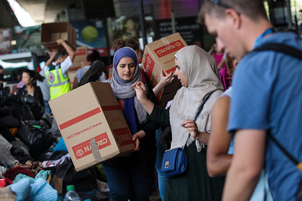 Many volunteers came forward to help those affected by the fire. Photo: Getty