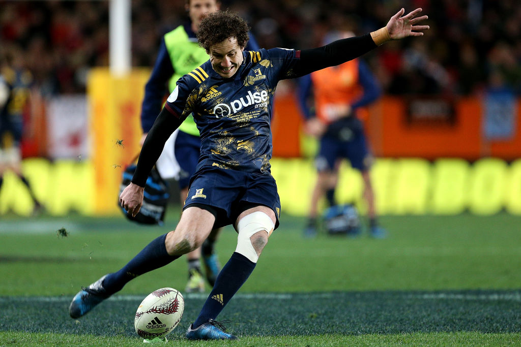 Marty Banks kicks for goal against the Lions. Photo Getty Images
