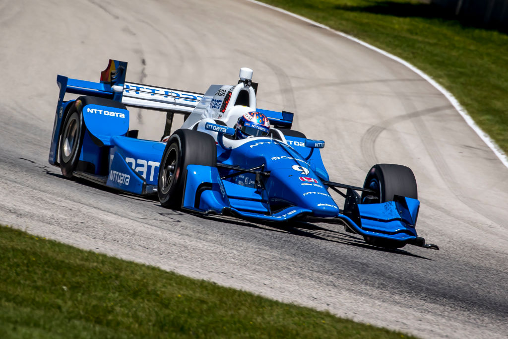 Scott Dixon during practice for the race in Elkhart Lake, Wisconsin. Photo Getty Images