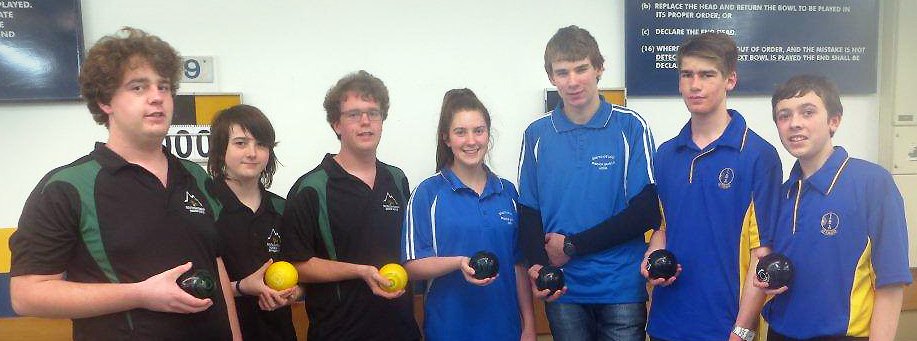 Junior indoor bowlers (from left) Cameron Ellis, Caleb Angow, David Ellis (South Canterbury),...