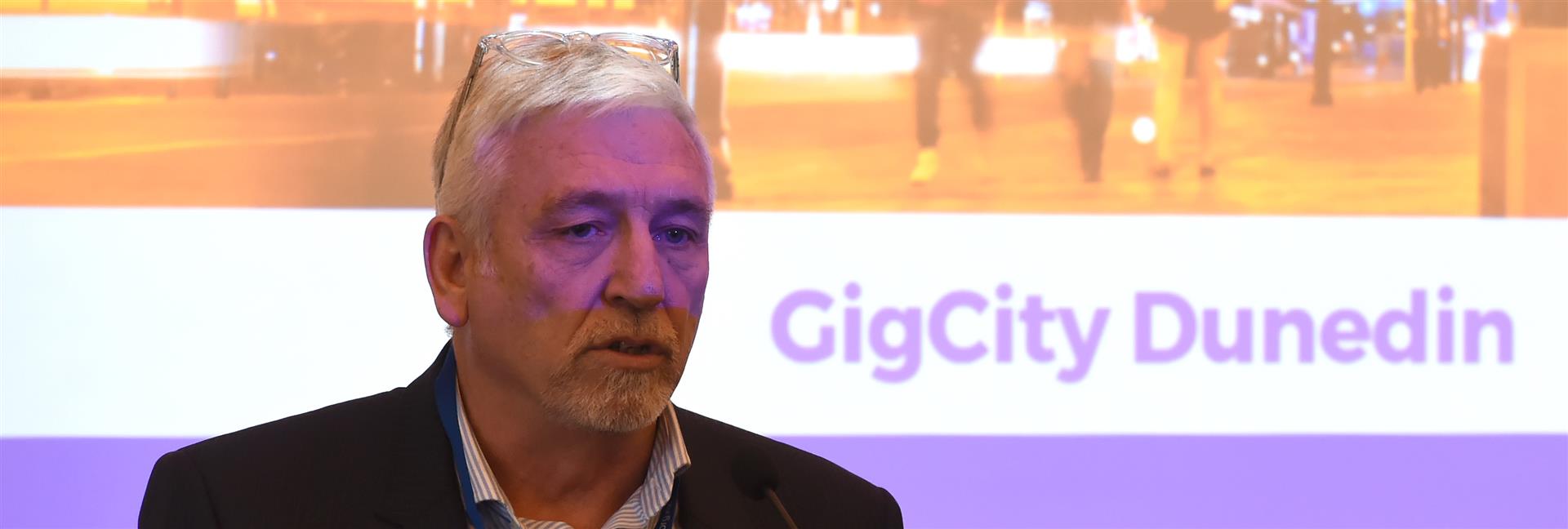 Digital Community Trust chairman John Gallaher outlines the past, present and future of GigCity. Photo: Gregor Richardson