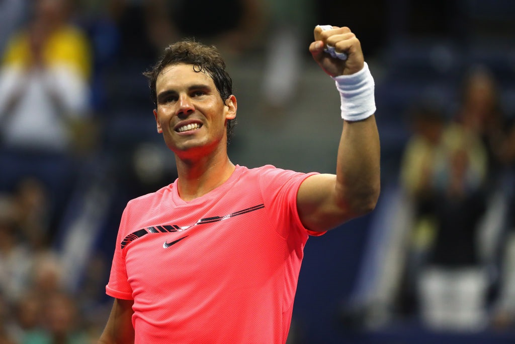 Rafael Nadal celebrates his win over Andrey Rublev. Photo: Getty Images