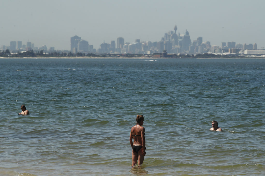 People at a Sydney beach during a heatwave last summer. Photo Getty