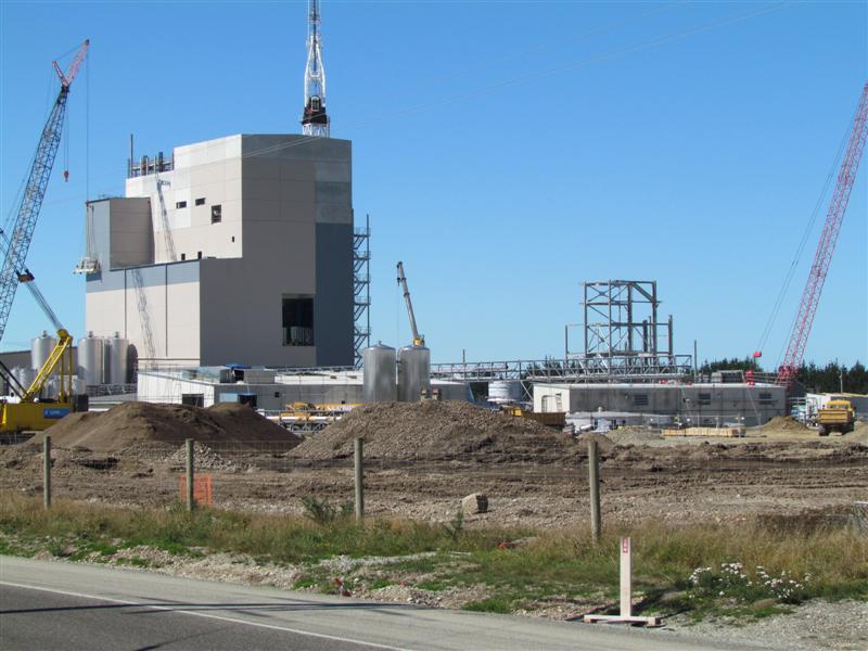 Oceania Dairy's new milk processing factory at Glenavy has reached its maximum height, with the...
