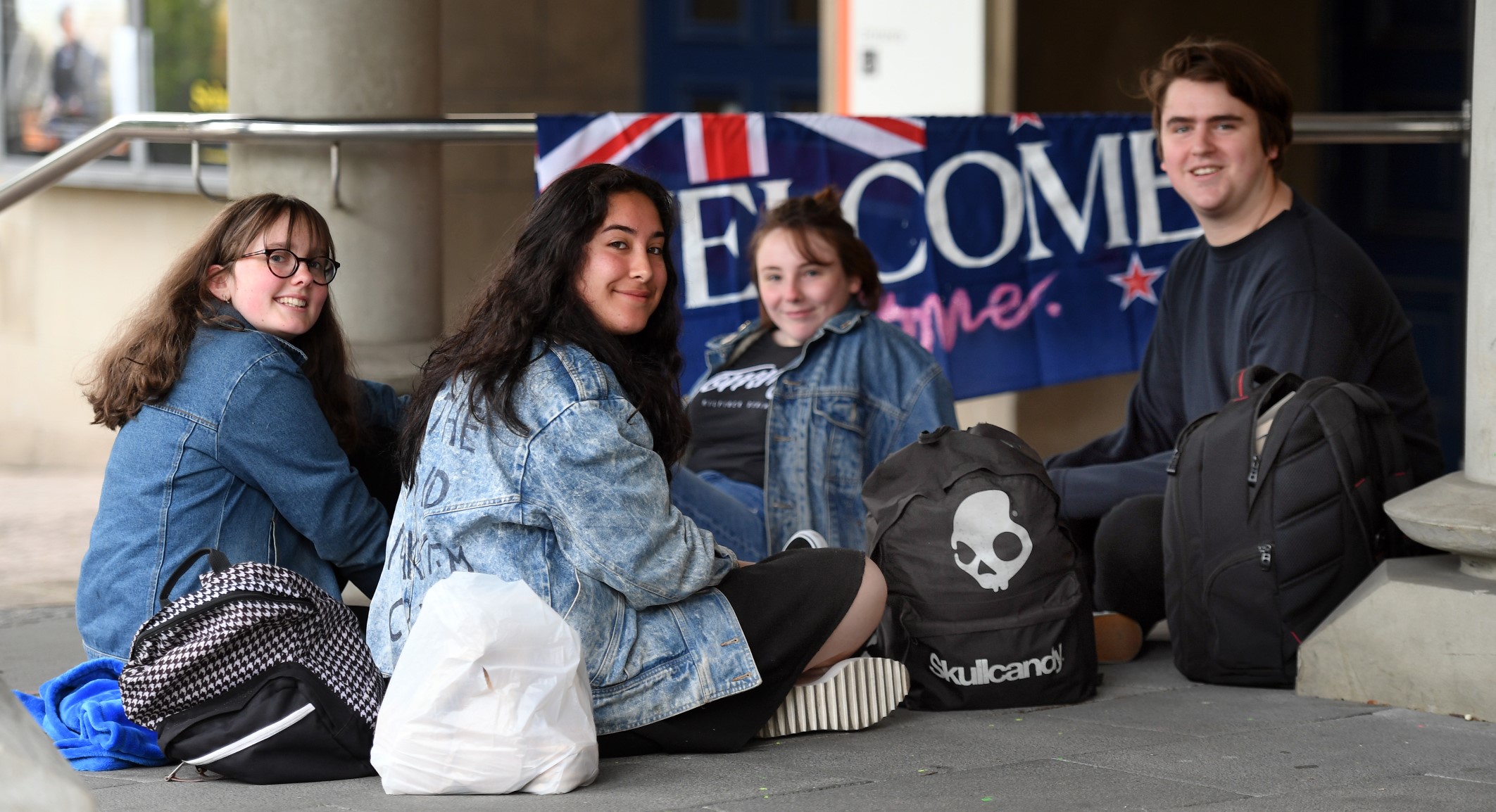 Lorde superfans(from left) Sofia Till, Bella Sefo, Beth Moody and Isaac Rijlaarsdam arrived at...