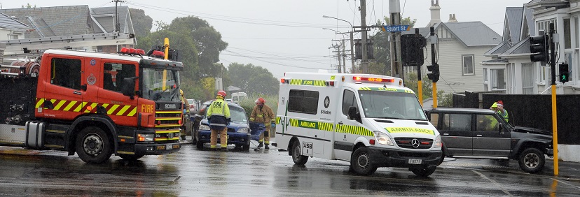 Emergency services at the scene this afternoon. Photo Linda Robertson