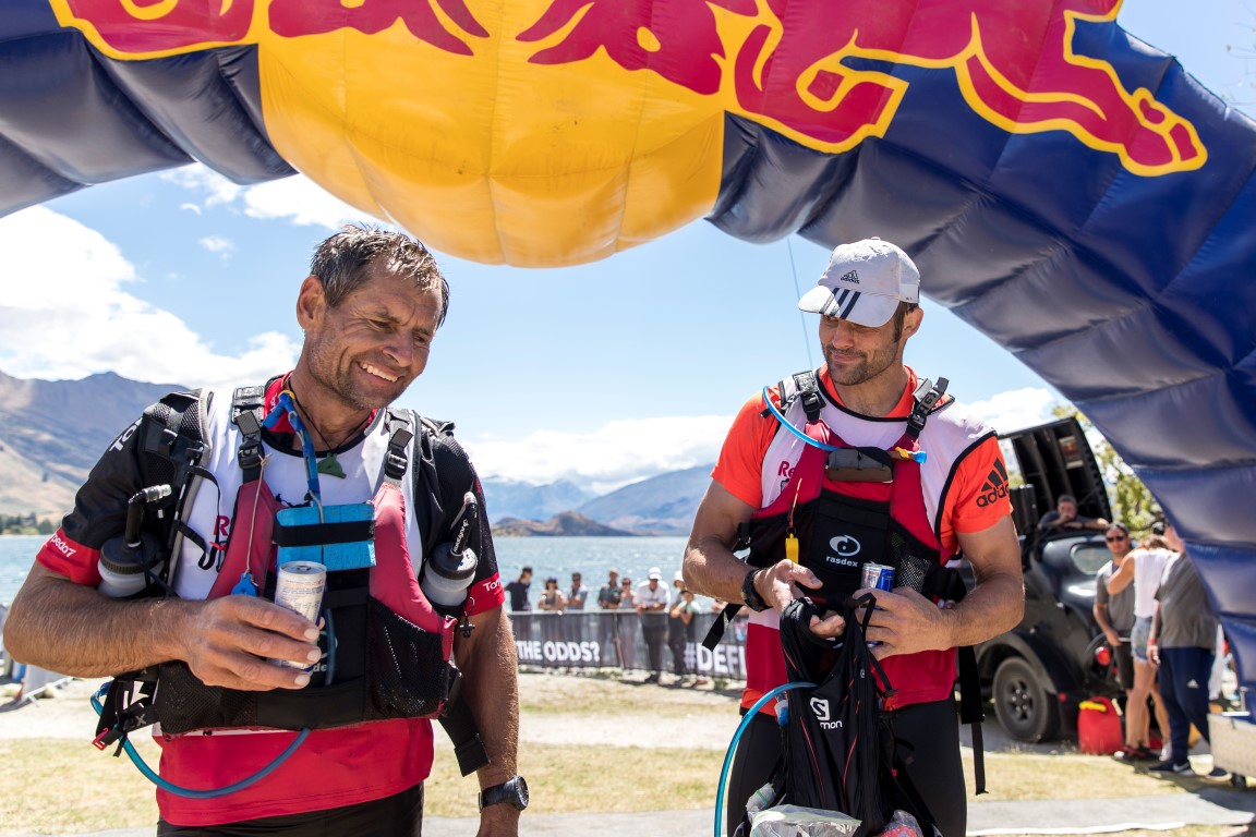 Richie McCaw (R) and Bob McLachlan after day one at Red Bull Defiance in Wanaka. Photo: Reuters