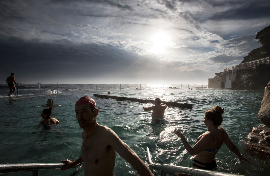 People cool off at the ocean pool at Bronte Beach in Sydney earlier this summer. Photo Getty