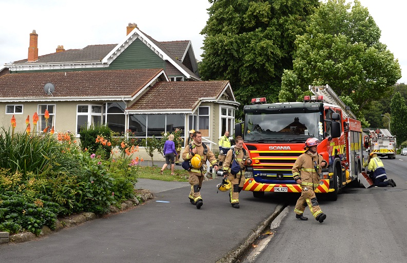 Fire and Emergency New Zealand attend a fire at the Woodhaugh Hospital and Rest Home in George St...