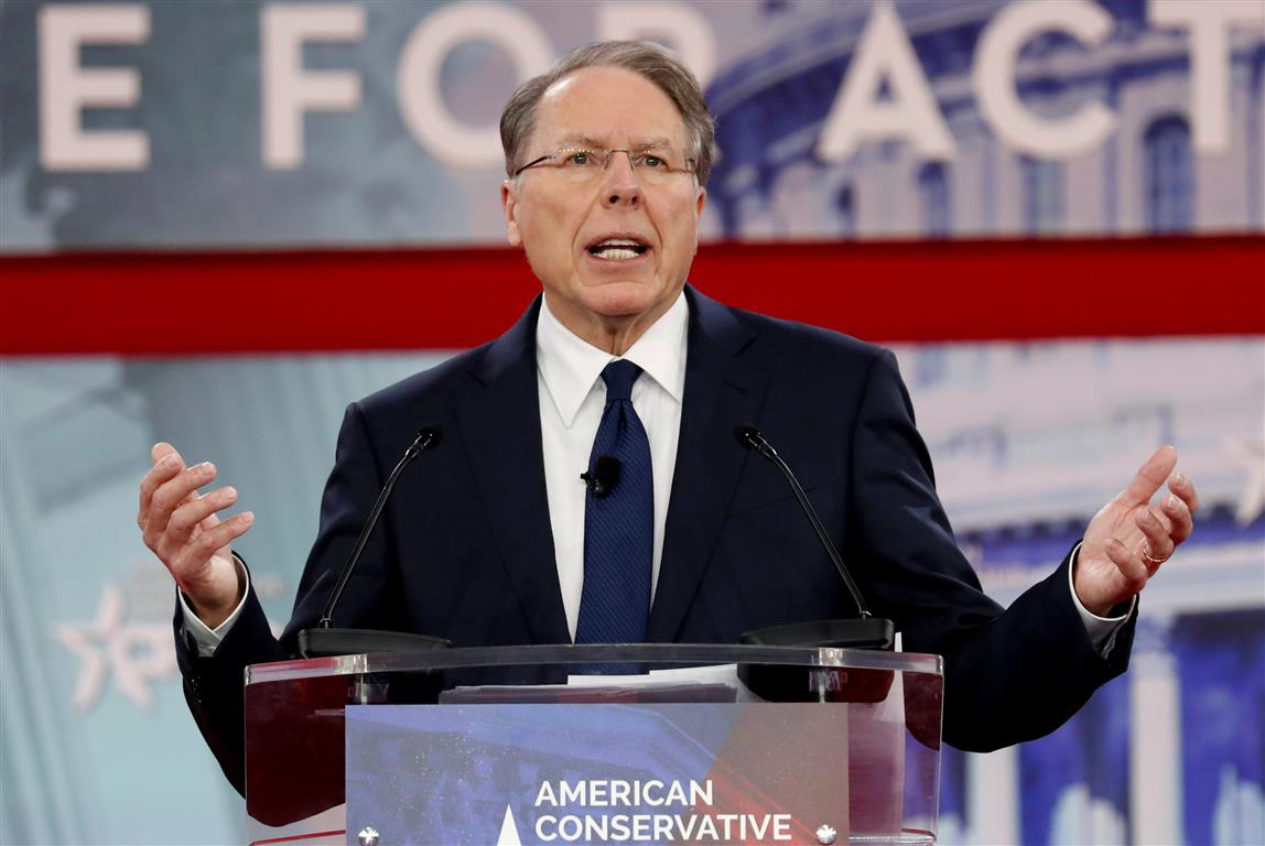 NRA Chief Executive Wayne LaPierre speaks at the Conservative Political Action Conference at...