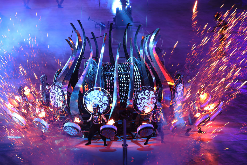 Performers in action during the opening ceremony. Photo: Getty