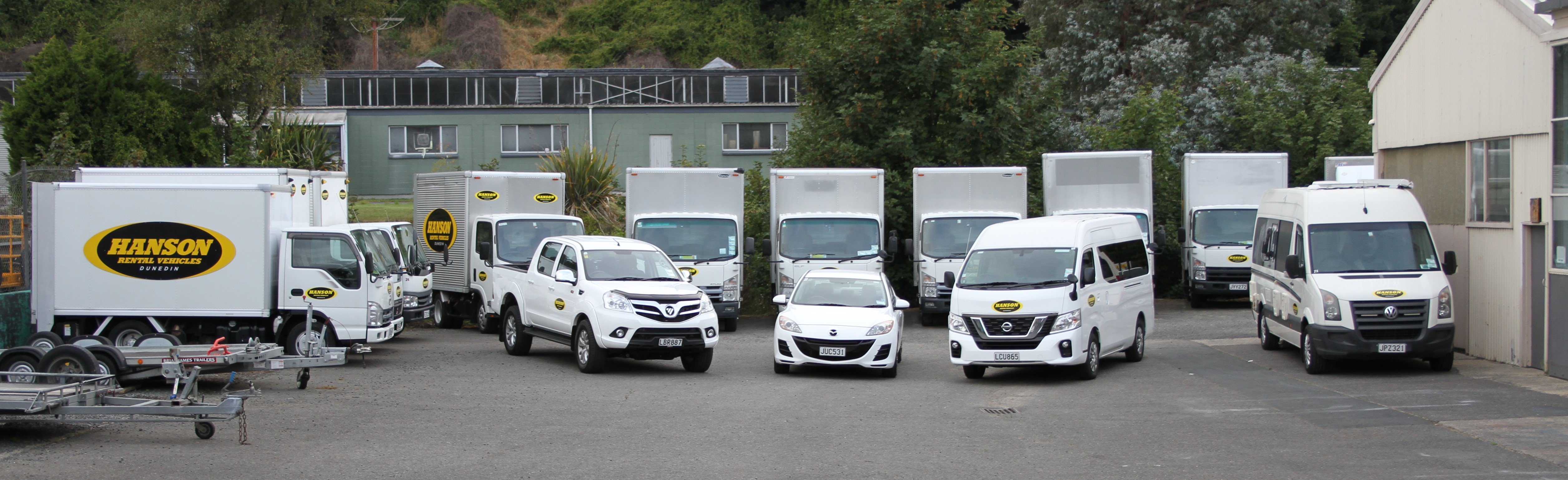 Just some of the fleet at Hanson Rental Vehicles.