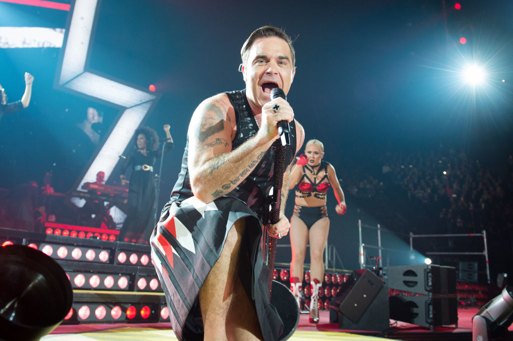 Robbie Williams will perform in Dunedin next Saturday. Photo Getty