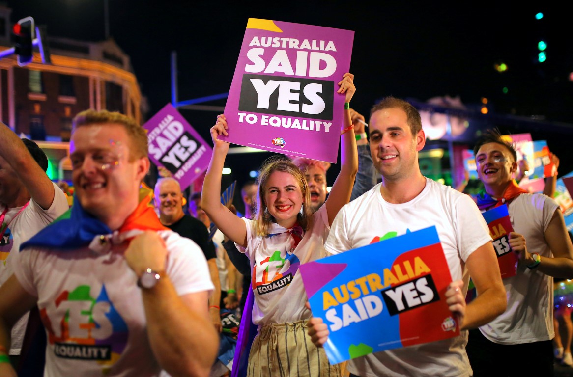 Saturday night's parade was the first since Australia legalised same-sex marriage. Photo Reuters 
