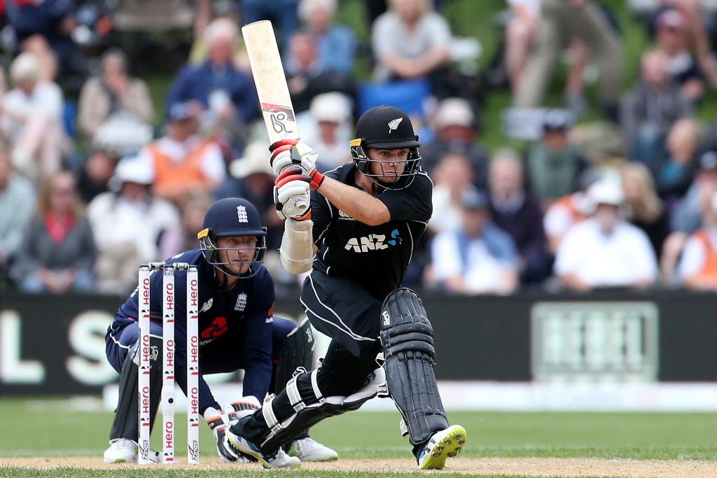 Tom Latham hit some crisp shots in his innings of 71 against England yesterday. Photo Getty Images