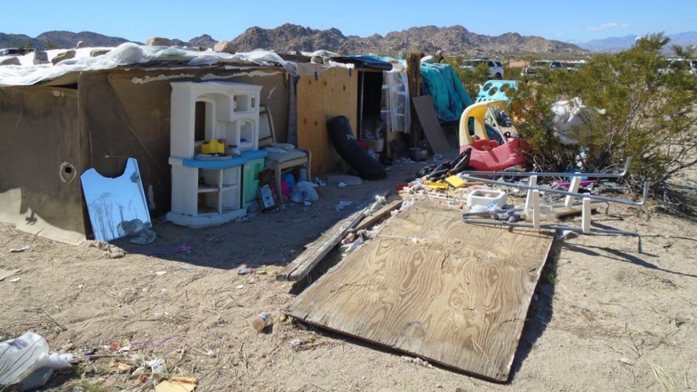 The children were found living out of this plywood box set-up in a remote area in California's...