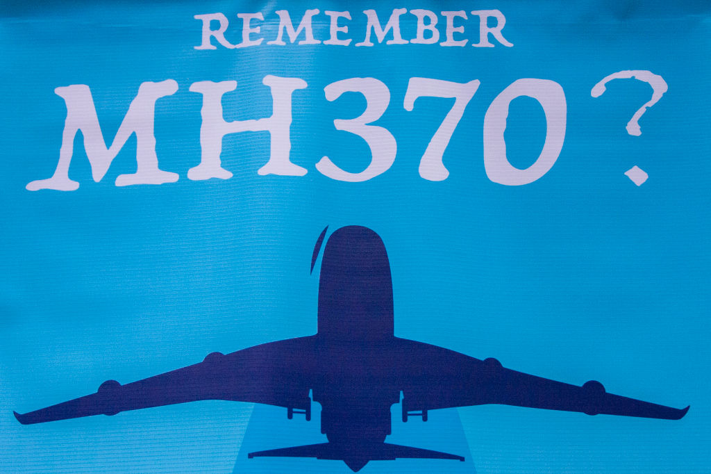 A MH370 poster shown at the 4th Annual MH370 Remembrance event in Kuala Lumpur in March. Photo:...