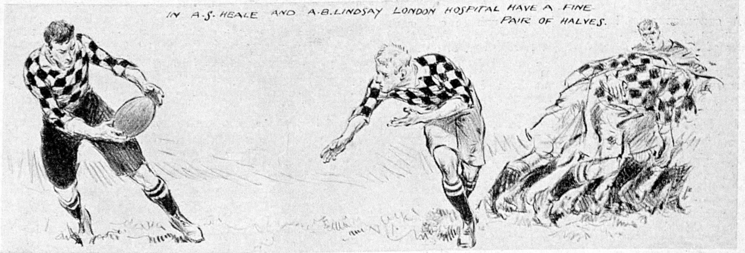 How artist Frank Gillett pictured Jimmy Heale and Bonar Lindsay in the Illustrated Sporting and...