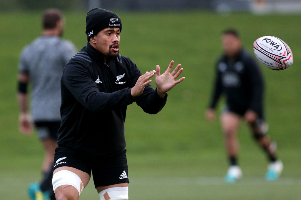 Ardie Savea in action at an All Blacks training session in Dunedin this week. Photo: Getty