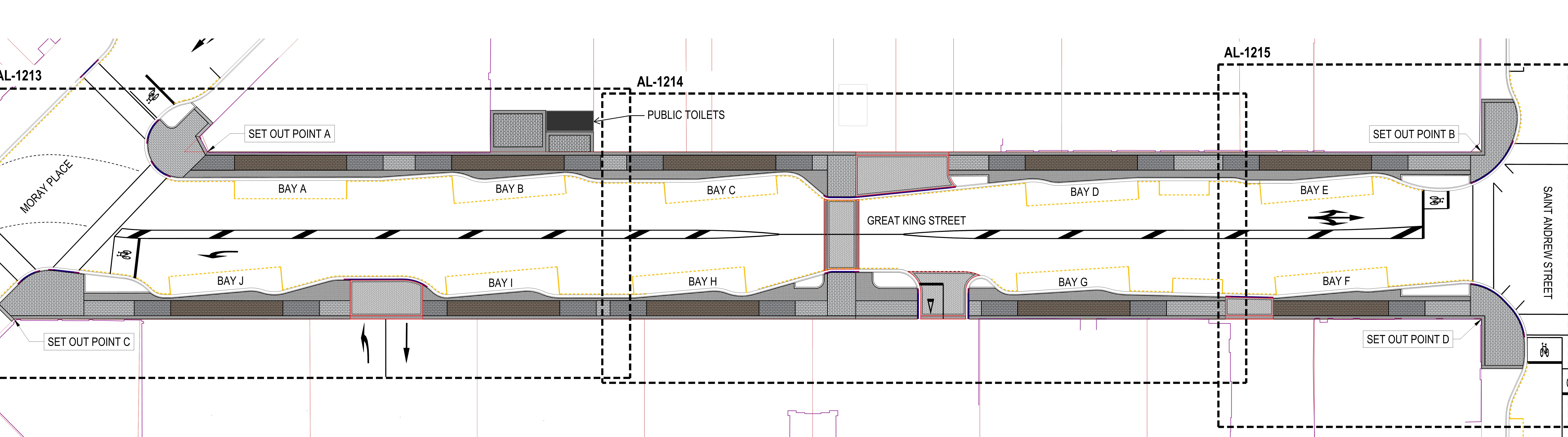 The proposal includes 10 bus bays, electronic timetables, public toilets, and a cafe kiosk.