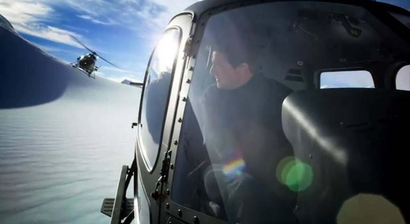 Tom Cruise flying over New Zealand's Southern Alps. Photo: Supplied via NZME