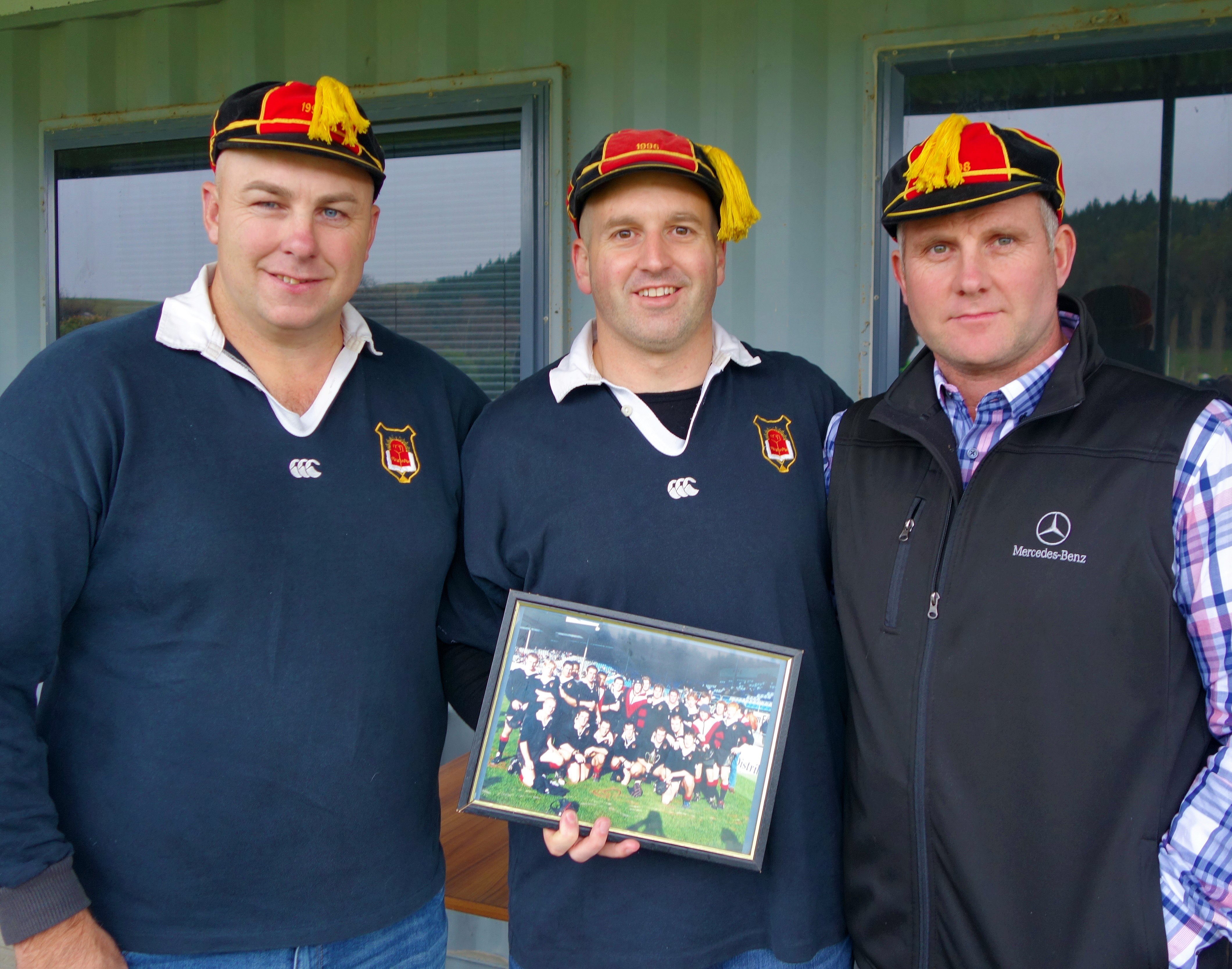 From left: Dan Meikle, Chris Linwood and Gary Heselwood, from the Waitaki Boys' team of 1998....