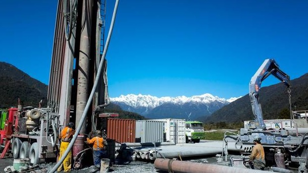 Engineers bore a kilometre into the Alpine Fault near Franz Josef in 2014. Photo: Supplied via NZ...