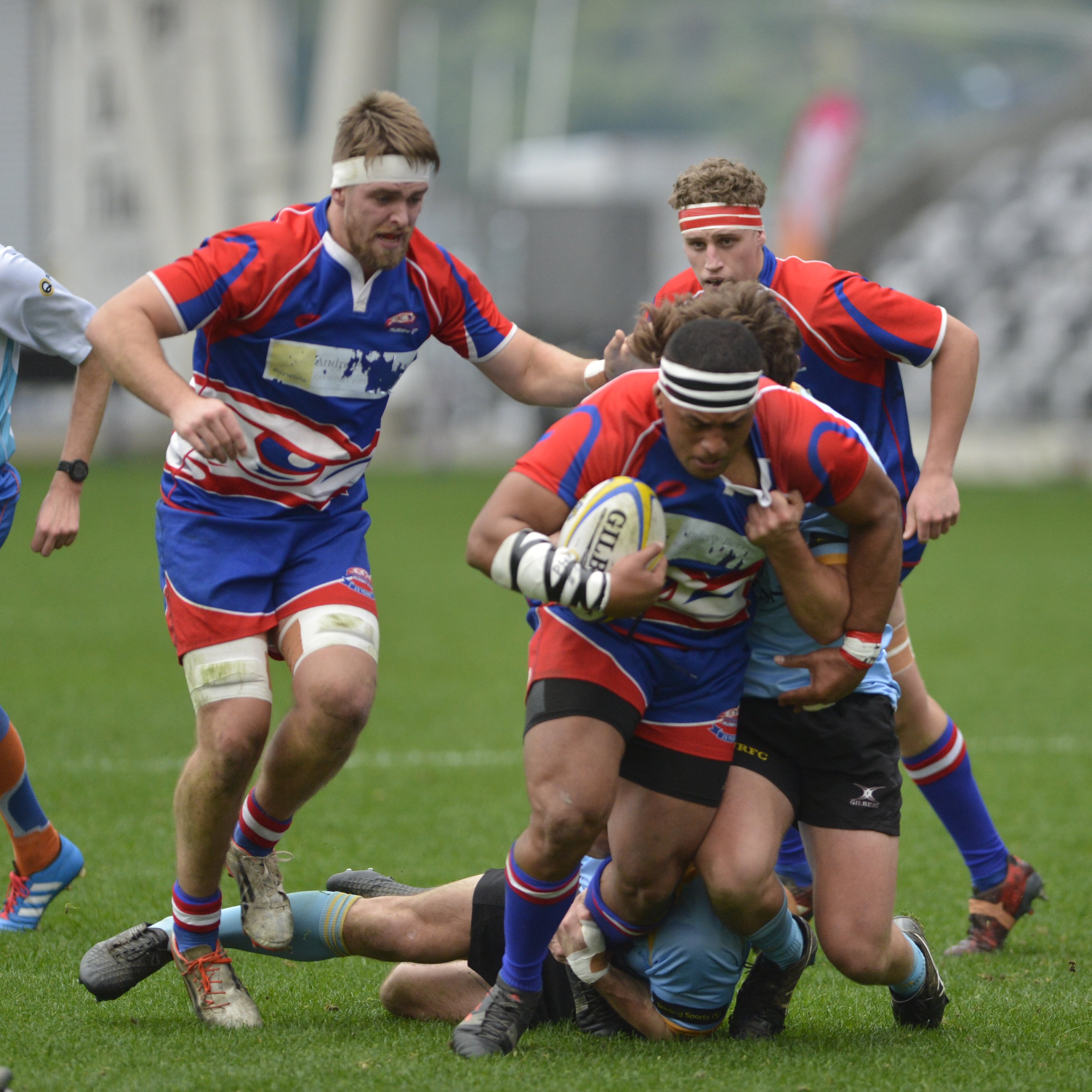 Harbour players in action during the premier rugby final in Dunedin at the weekend. Photo: Gerard...