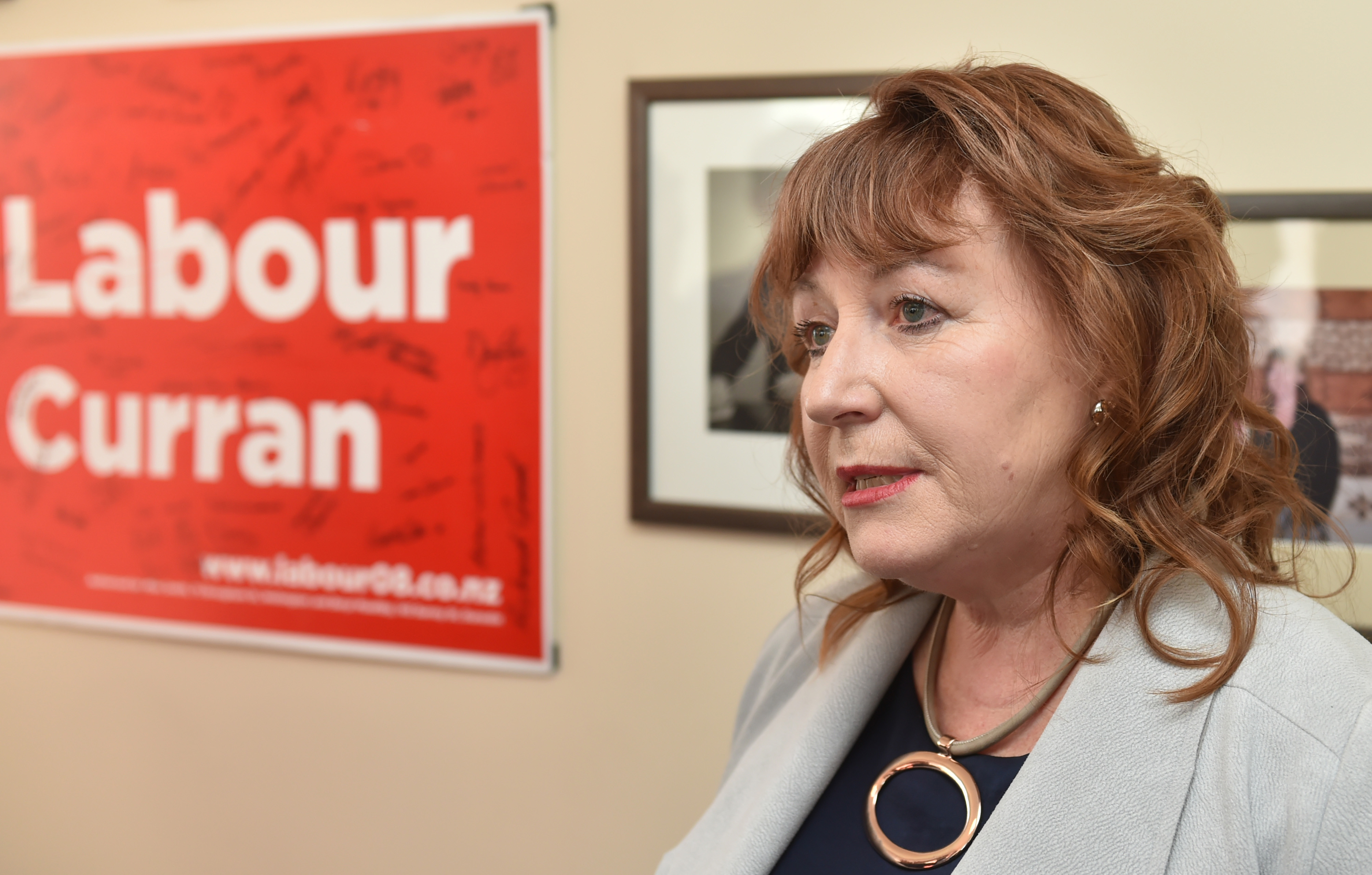 Dunedin South MP Clare Curran talks to media in her electorate office following her sacking from...