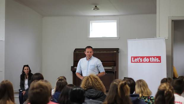 Labour leader Jacinda Ardern and Labour's General Secretary Andrew Kirton spoke at the Young...