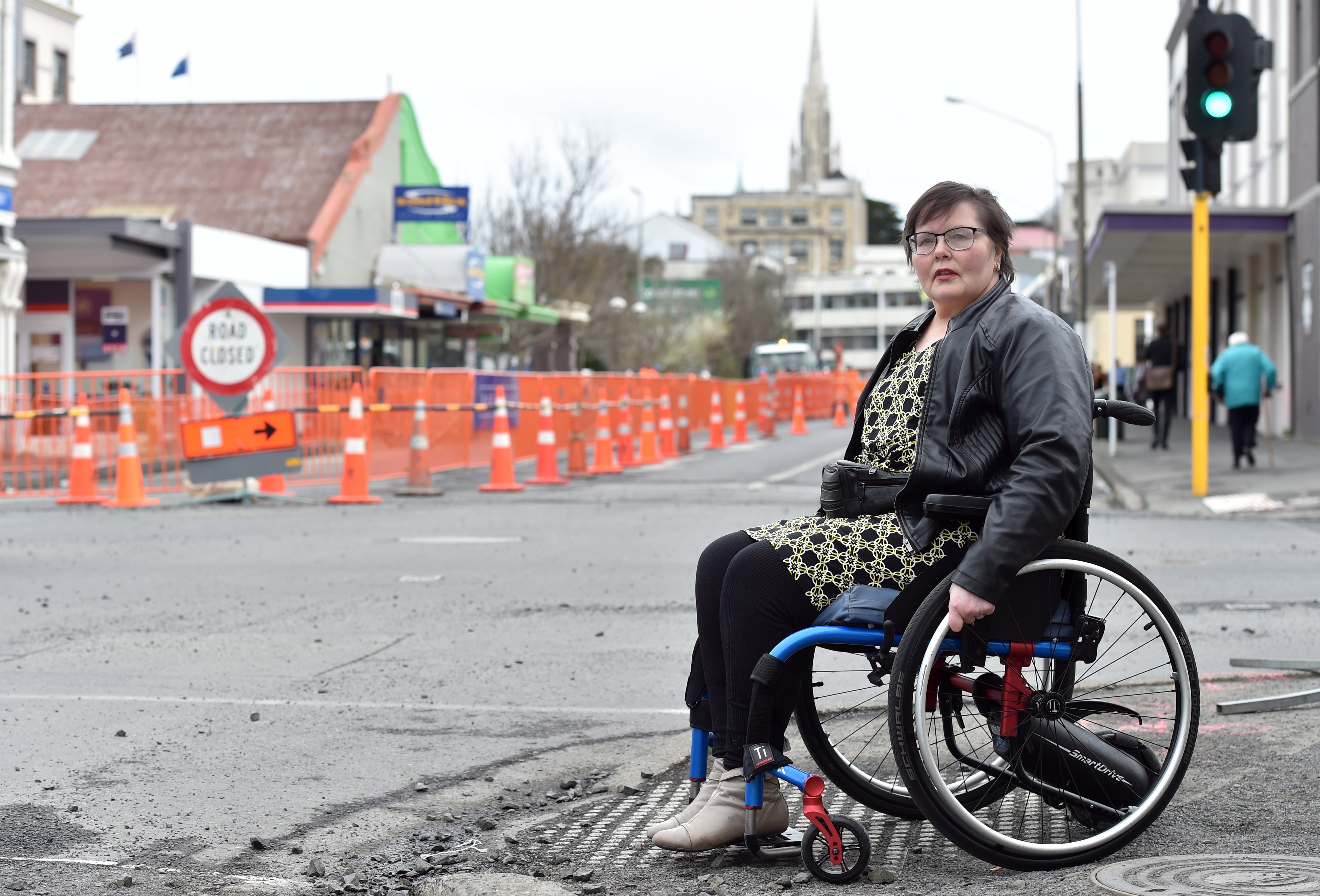 Dunedin business owner Liane Craig says contractors need to clean up debris in Great King St...