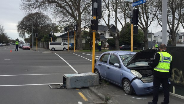 The accident happened at on the corner of Fitzgerald Ave and Gloucester St. Photo: NZME