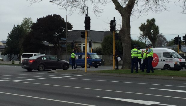 The accident happened at on the corner of Fitzgerald Ave and Gloucester St. Photo: NZME