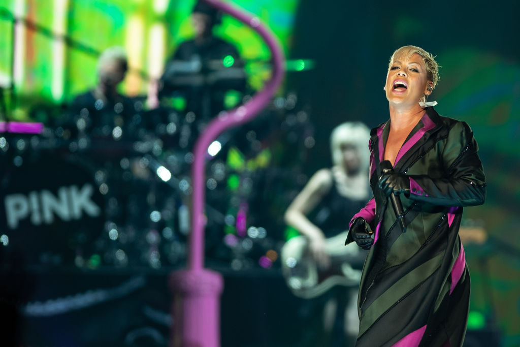  Pink performs at Brisbane Entertainment Centre on August 14, 2018 in Brisbane, Australia. Photo:...