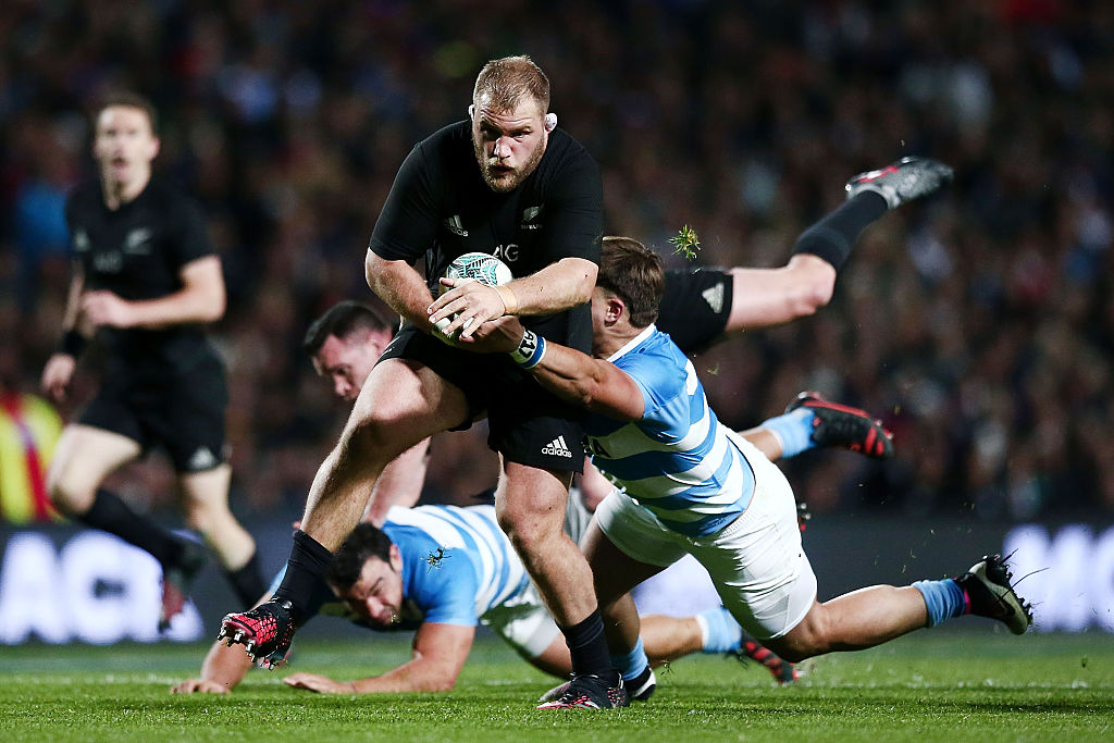 Owen Franks in action for the All Blacks against Argentina in Hamilton in September 2016. Photo:...