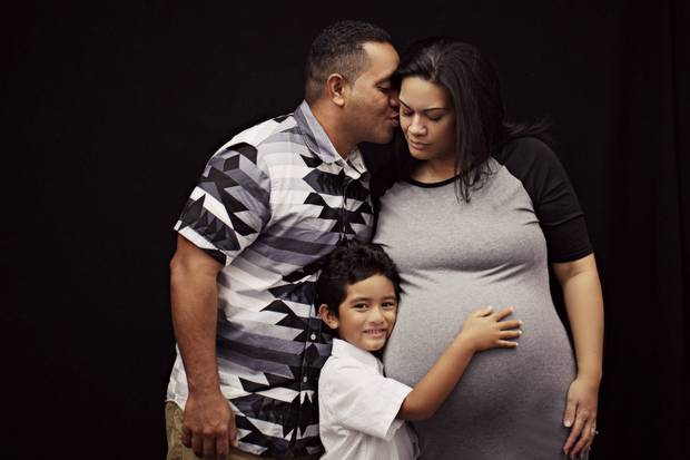 Chervonne Magaoa with her husband Martin and eldest son Tanner Magaoa. Chervonne, 34, died while...