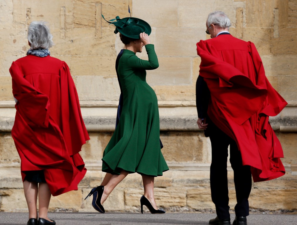 Pippa Middleton leaves Windsor Castle after the wedding of Princess Eugenie of York and Jack...