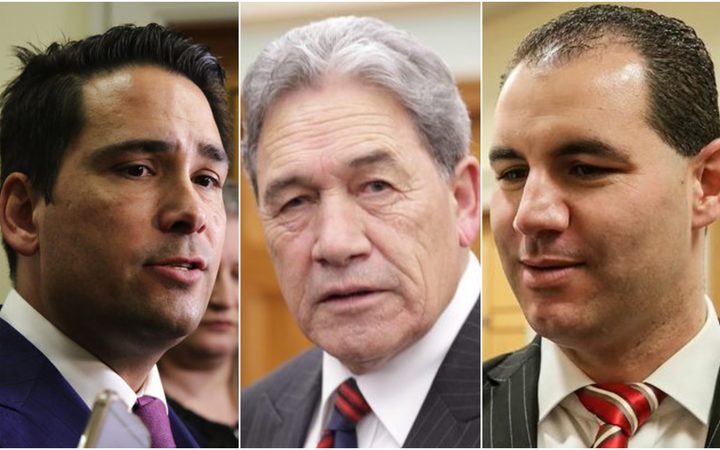 Simon Bridges, Winston Peters and Jami-Lee Ross. Photo: RNZ